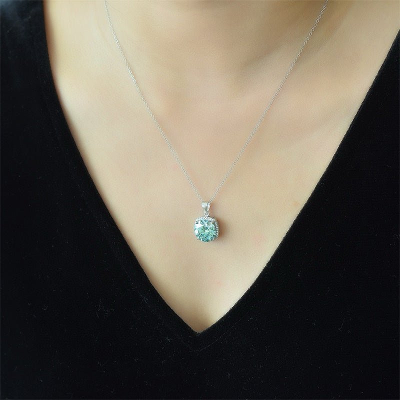 Moissanite Cushion Pendant Necklace, Halo Chain Necklace Gift – view 4