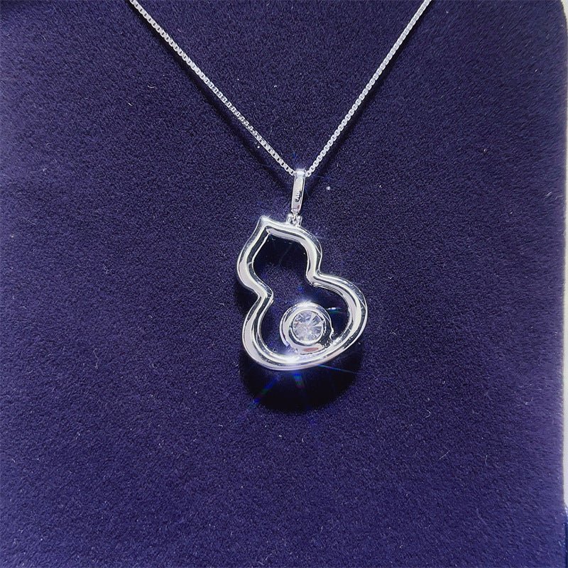 925 Silver Moissanite Gourd Pendant Necklace for Women – view 4