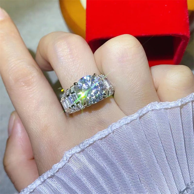 5 Carat Moissanite Ring for Women, Round Cut Flower-Inspired Engagement Ring, Sizes 8-22 – view 4