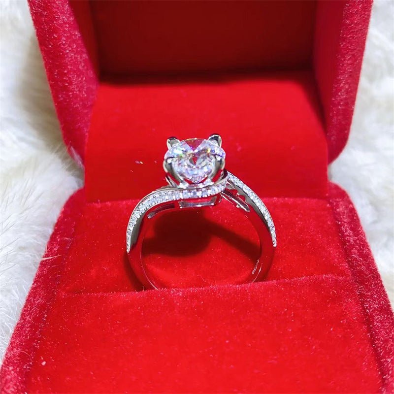 Oval 3 Carat Moissanite Ring for Women, Split Shank Engagement Ring, Size 9-19 – view 4