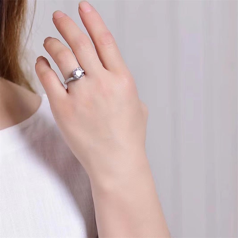 3 Carat Moissanite Ring for Women, Twisted Band Solitaire Style, Floral-Inspired Ring – view 4