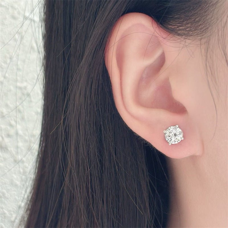 Classic Four-Prong Moissanite Stud Earrings – image 4