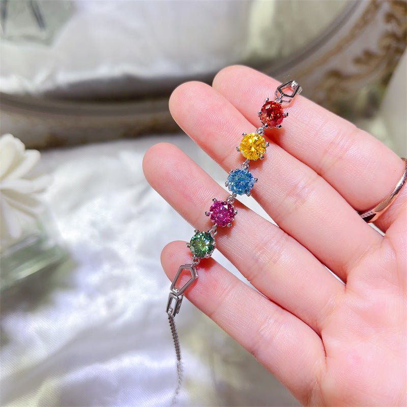 Colorful Snowflake-Link Moissanite Tennis Bracelet – image 4