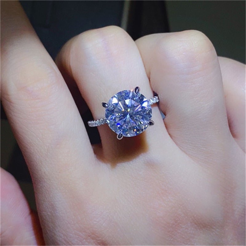 5 Carat Moissanite Ring for Women, D Color Hidden Halo Engagement Ring – view 4