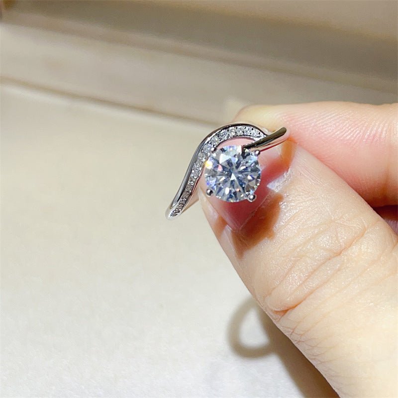 Moissanite Ring for Women, Classic Halo and Solitaire Style Promise Engagement Ring, Multiple Designs – view 4