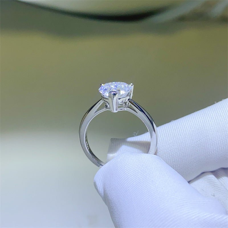 Heart Shape Moissanite Ring for Women, Solitaire Promise Ring, Engagement Style Ring, 1 Carat or 2 Carat, Sizes 9-20 – view 4