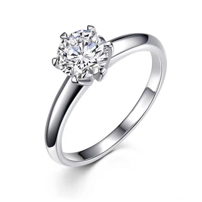 Classic Six-Prong Moissanite Ring for Women, Round Solitaire Engagement Style Ring, 1 to 10 Carat Options – view 5