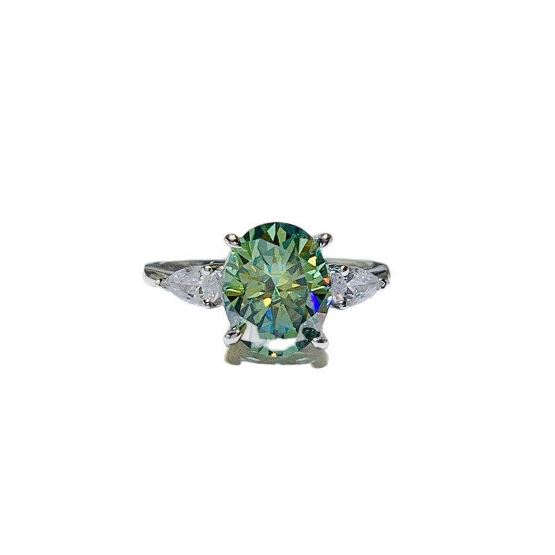 3 Carat Oval Moissanite Ring for Women with Pear Accent Stones – view 5