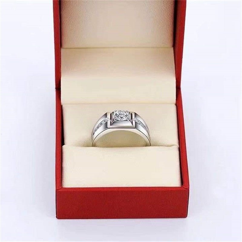 Men’s Square Moissanite Solitaire Ring – image 5
