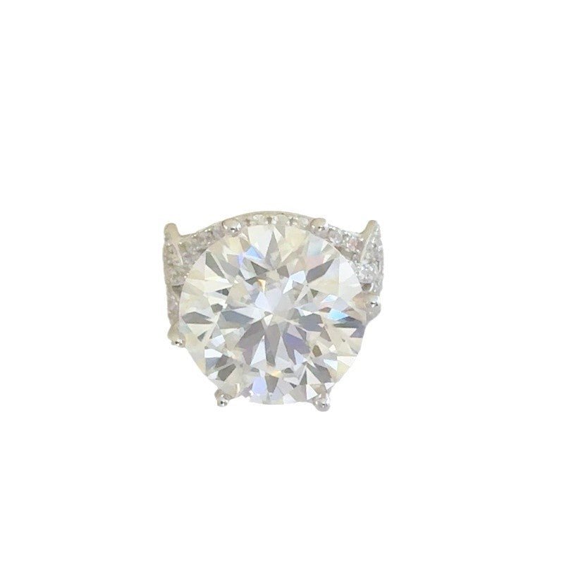 10 Carat Round Moissanite Ring for Women, Large Solitaire Engagement Ring, Fashion Wedding Ring – view 5