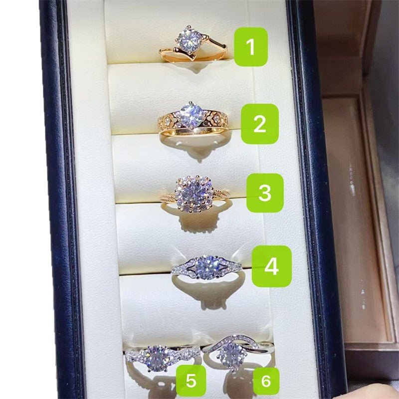 Moissanite Ring for Women, Classic Halo and Solitaire Style Promise Engagement Ring, Multiple Designs – view 5