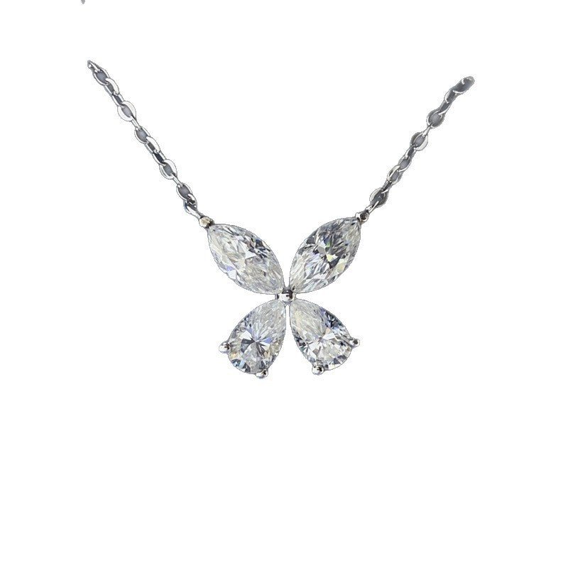 4 Carat Four Leaf Clover Moissanite Necklace in 925 Silver Pendant Chain – view 5