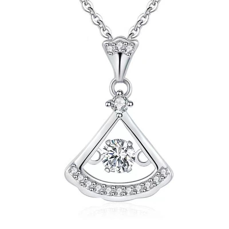 Moissanite Fan Pendant Necklace – image 1