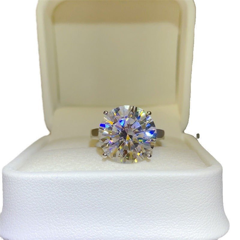VVS1 Moissanite Solitaire Ring for Women, Round Cut Engagement Ring, 1 to 10 Carat Statement Promise Ring – view 5