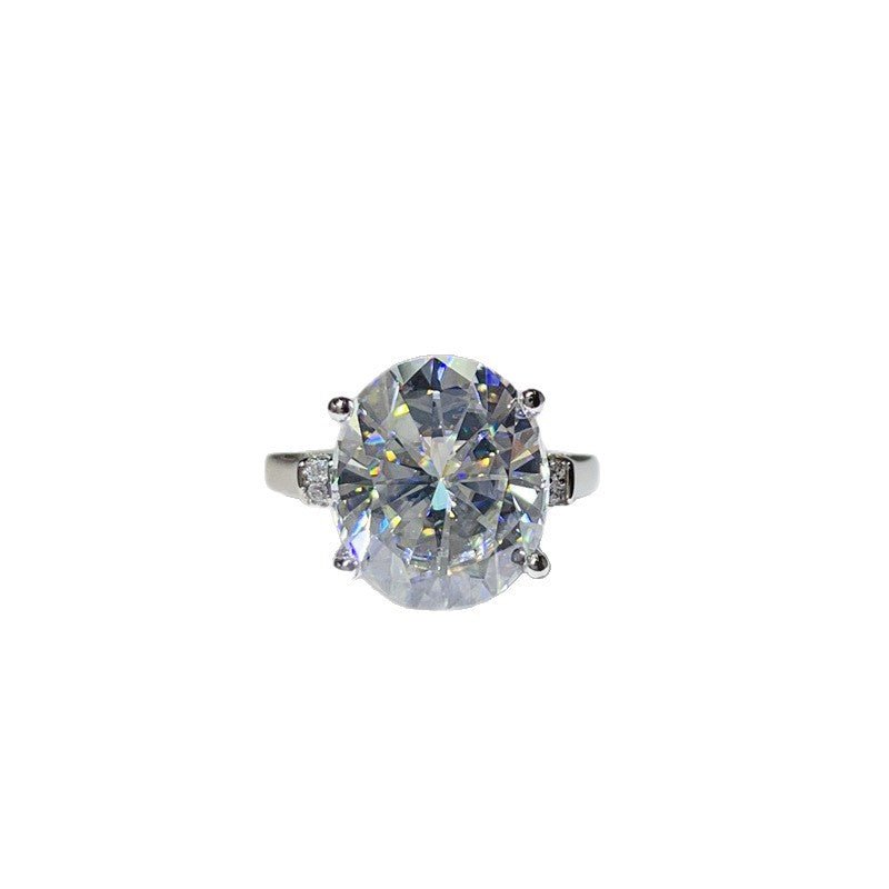 Oval Moissanite Ring for Women, 3 Carat Lace-Style Engagement Ring with Side Accent Stones – view 5