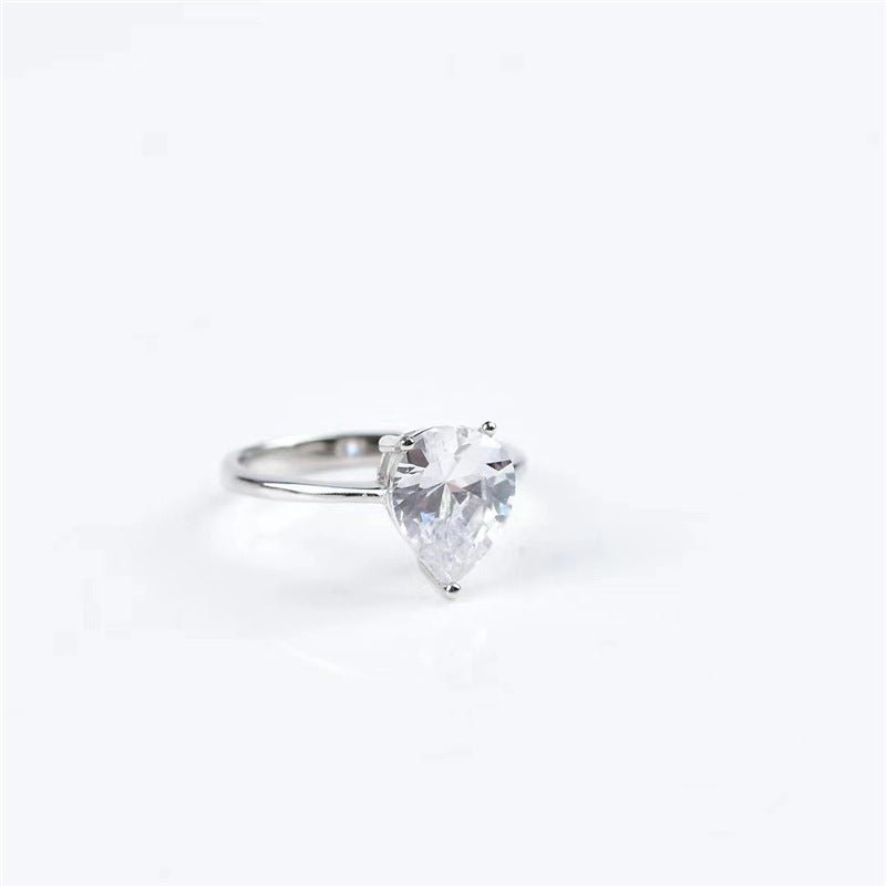 Pear Cut Moissanite Solitaire Ring for Women, Teardrop Engagement Style Ring – view 5