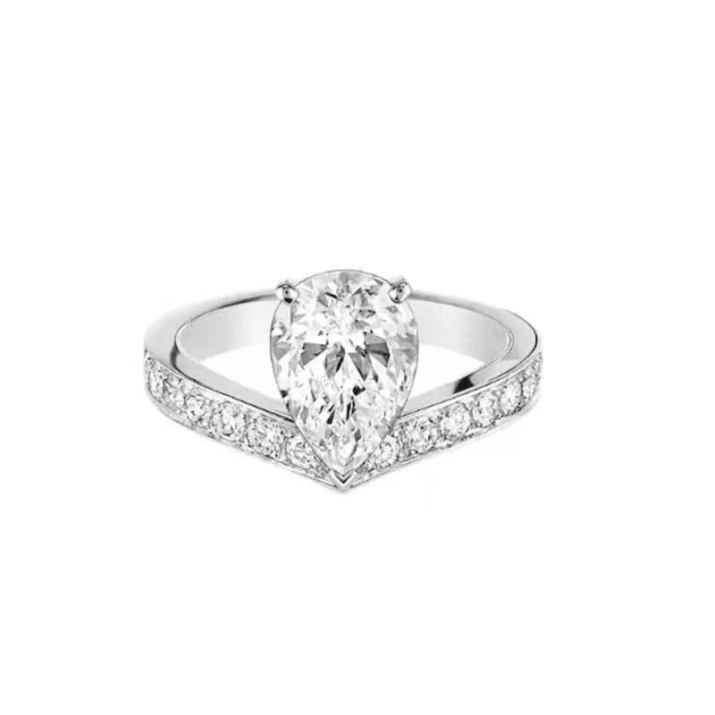 1 Carat Pear Cut Moissanite Ring, Adjustable Promise Engagement Ring for Women – view 5