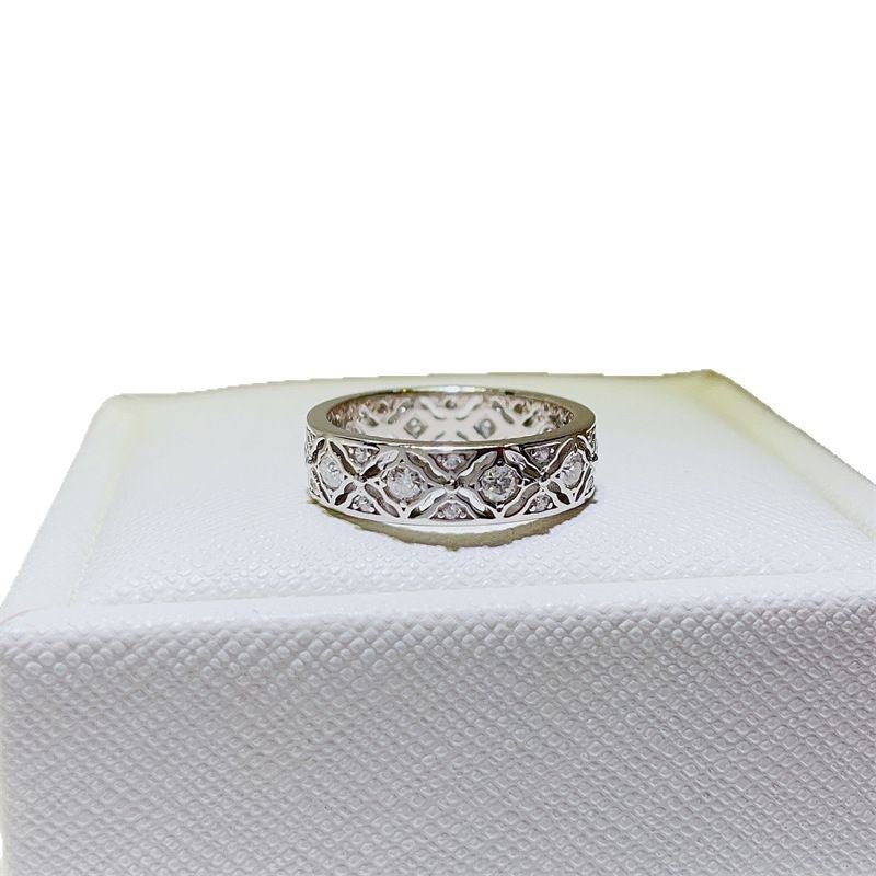 Moissanite Ring for Women, White-Tone U Shape Band Ring, Stackable Promise Ring in 2 Styles – view 5