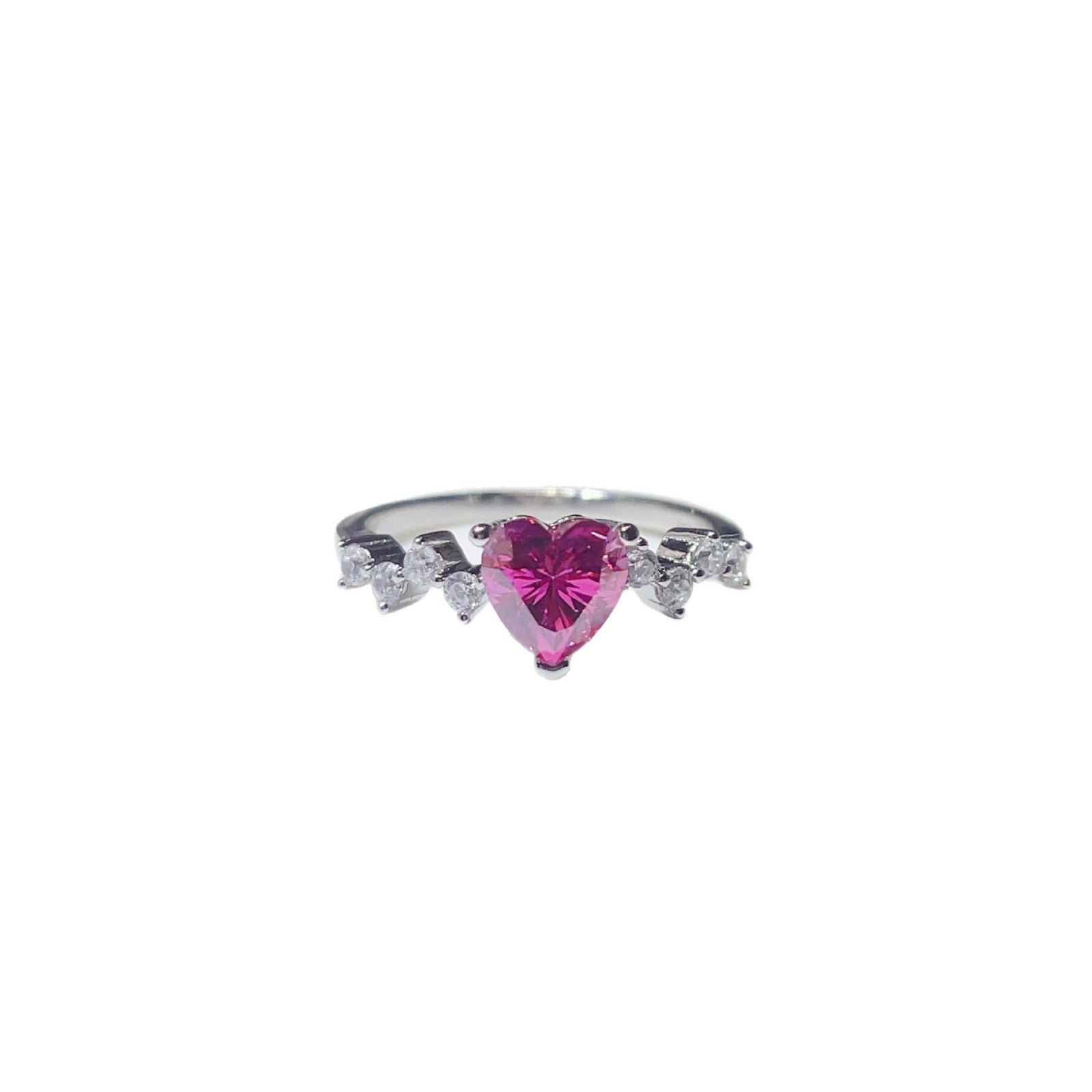 1 Carat Heart Cut Pink Moissanite Ring for Women, Romantic Promise Engagement Ring – view 5