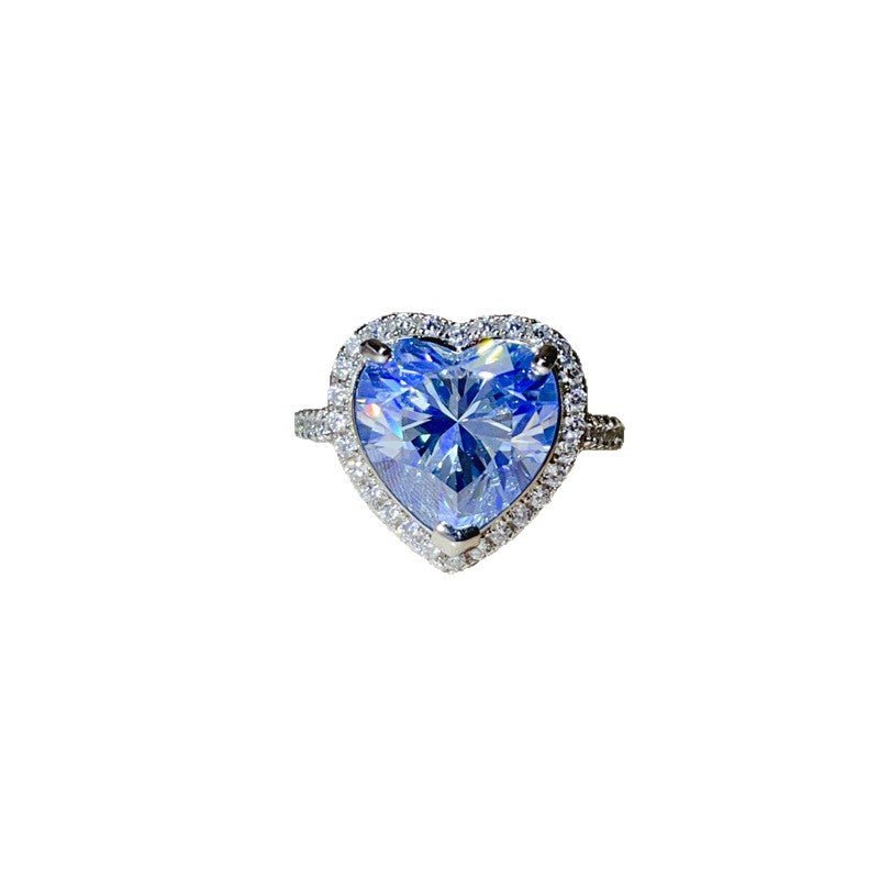 5 Carat Heart Moissanite Halo Ring for Women, Pave Engagement Ring – view 10