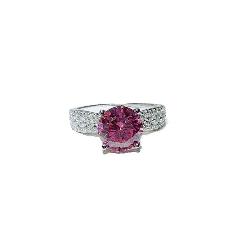 Pink Moissanite Halo Ring for Women, 2 Carat or 3 Carat Engagement Style Ring – view 5