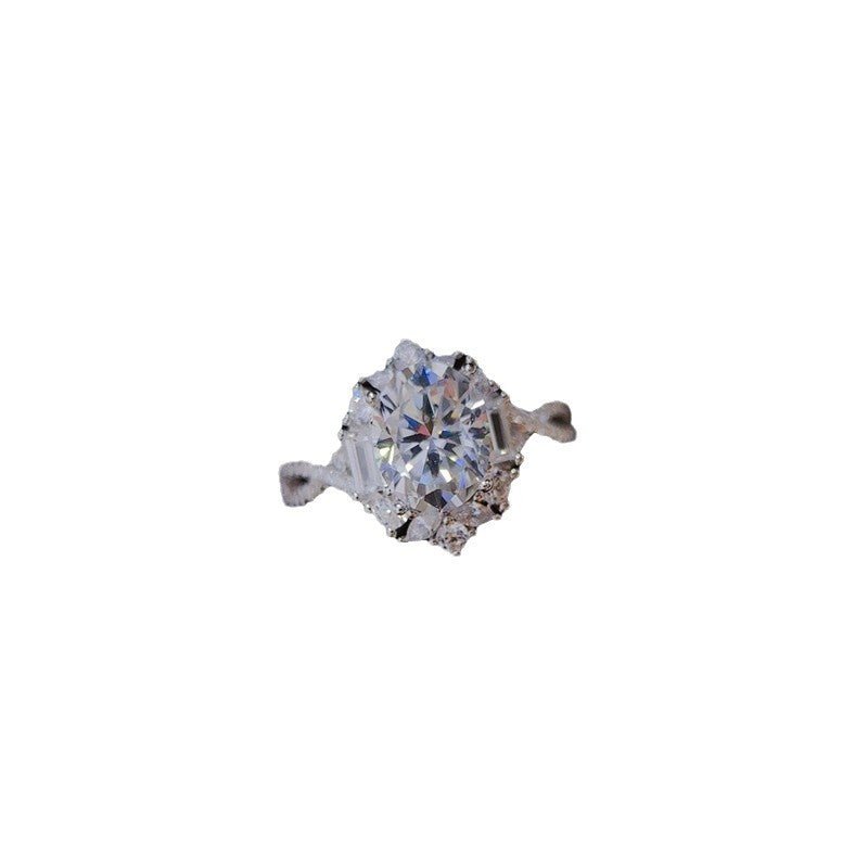 Oval Moissanite Halo Ring 2 Carat Engagement Ring for Women – view 5