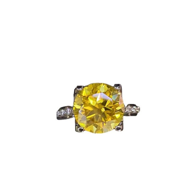 Yellow Moissanite Ring, 5 Carat Women's Statement Ring, Sizes 9-19 – view 5