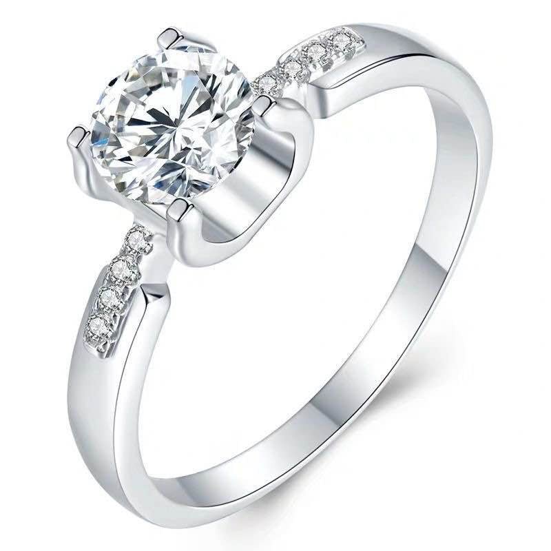 Moissanite Engagement Ring for Women, Round Solitaire Ring, 0.5ct-3ct – view 5