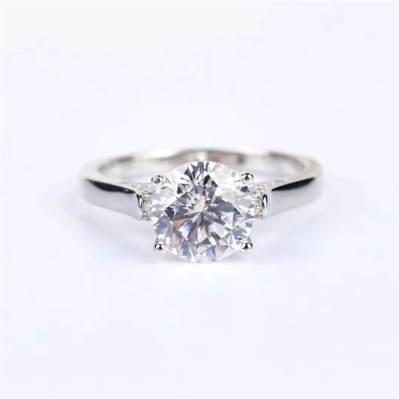 Round Moissanite Ring for Women, Six-Prong Solitaire Engagement Ring Style, Oversized Statement Promise Ring – view 5