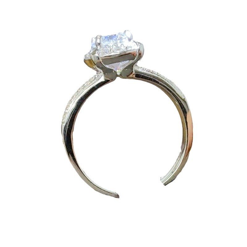 Moissanite Halo Ring for Women, Round Cut Floral-Inspired Promise Engagement Ring – view 5
