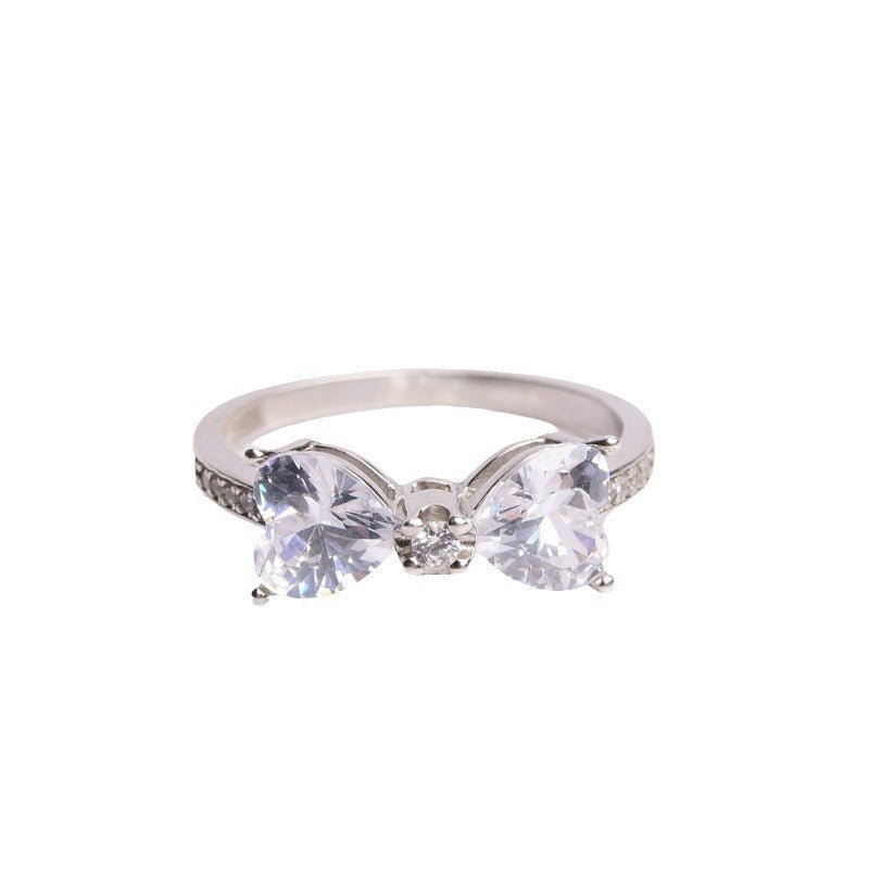 Bow Heart Moissanite Ring for Women, 2 Carat Double Heart Promise Ring – view 5