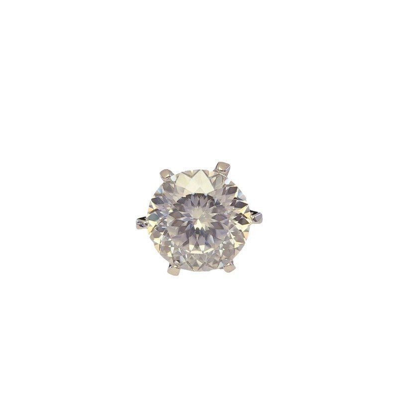 5 Carat Moissanite Ring for Women, Round Solitaire Six-Prong Engagement Ring – view 5
