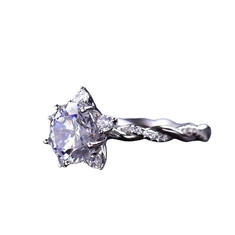 3 Carat Moissanite Floral Ring for Women, Twisted Band, Sizes 9-19 – view 5