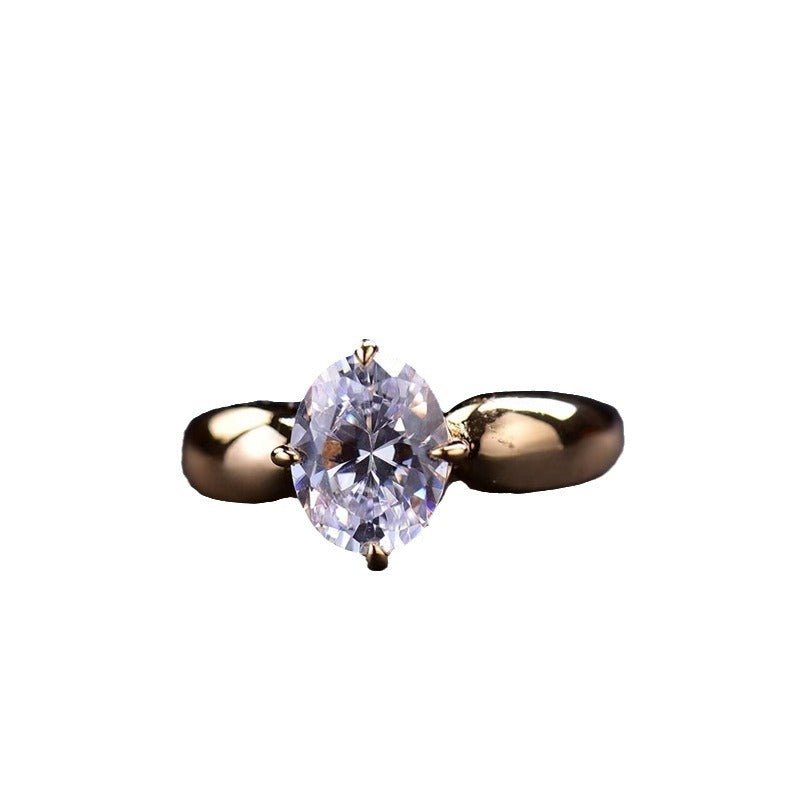 2 Carat Moissanite Ring for Women, Oval Solitaire Engagement Ring in Rose Gold Tone, Vintage-Inspired Promise Ring – view 5
