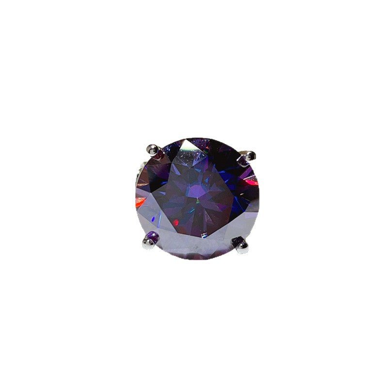 Purple Moissanite Ring for Women – Oversized Round Solitaire Statement Engagement Style Ring – view 5