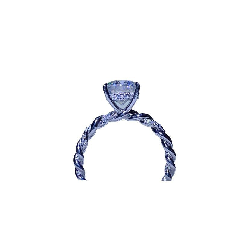 2 Carat VVS Moissanite Ring for Women, Twisted Band Solitaire Engagement Ring – view 5