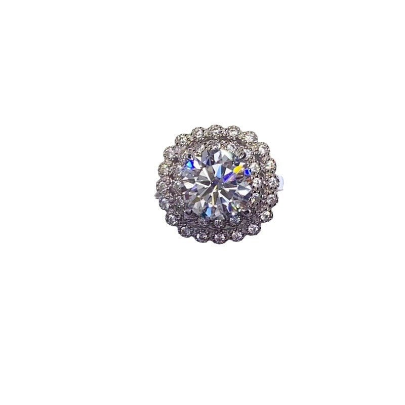 2 Carat Moissanite Halo Ring for Women, Round Engagement Ring, Promise Ring, Sizes 9-20 – view 5