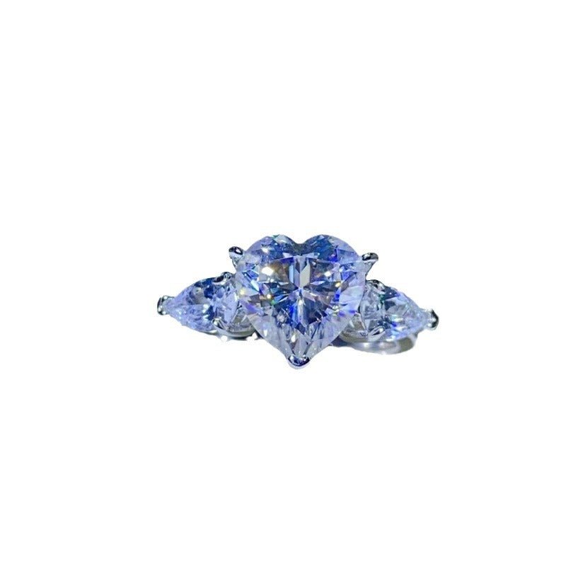 Heart Cut Moissanite Ring for Women, D Color VVS1 Engagement Ring, 1 Carat 2 Carat 3 Carat Promise Ring – view 5