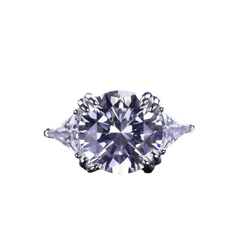 VVS Moissanite Ring for Women, 2 Carat Round Three-Stone Engagement Ring, 5 Carat Option – view 5