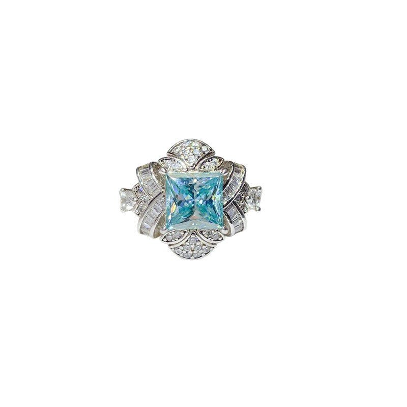 2 Carat Princess Cut Moissanite Ring for Women, VVS1 Statement Engagement Ring with White or Green Center Stone – view 5