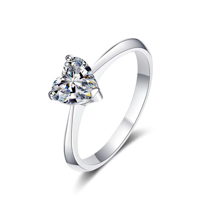 Heart Shape Moissanite Ring for Women, Solitaire Promise Ring, Engagement Style Ring, 1 Carat or 2 Carat, Sizes 9-20 – view 5