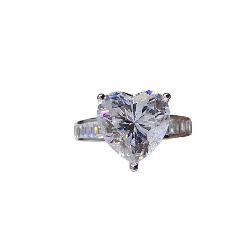 Heart Cut Moissanite Ring for Women, Halo-Style Engagement Ring, 1 Carat 2 Carat 3 Carat 5 Carat Promise Ring – view 5