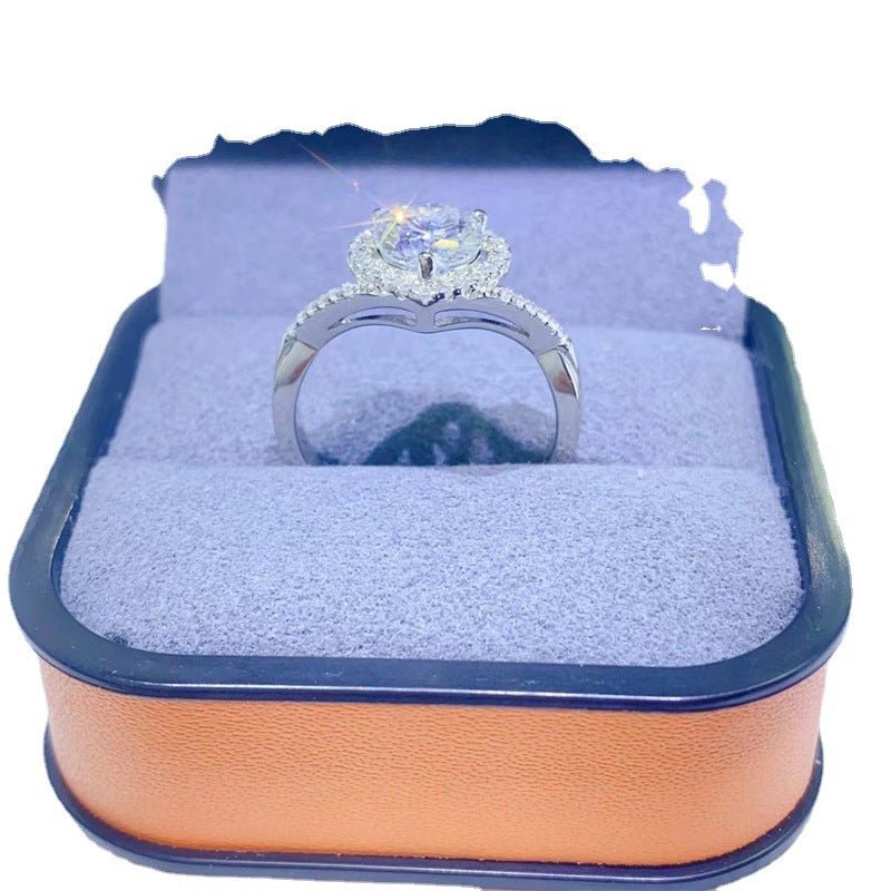Heart Shape Moissanite Ring with Twisted Pavé Band, VVS1 D Color Engagement Style Ring – view 5