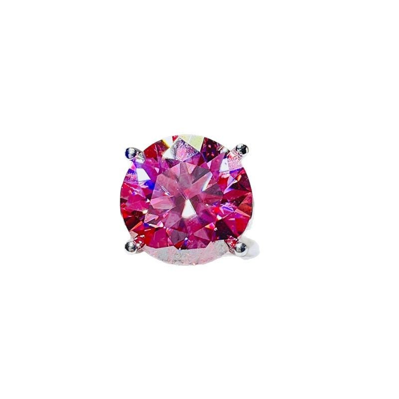 Pink Moissanite Ring for Women – 20 Carat Round Solitaire Statement Ring – view 5