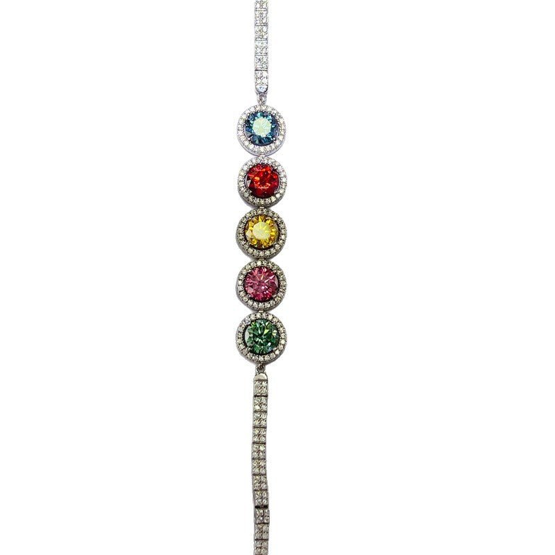 5 Carat Colored Moissanite Tennis Bracelet – image 5