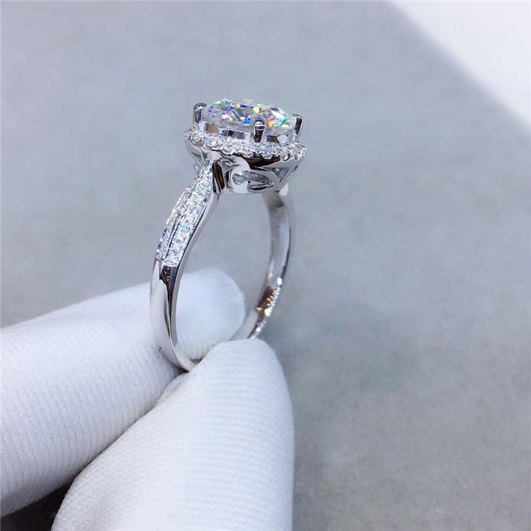 1 Carat Round Moissanite Halo Ring for Women, Adjustable Open Band – view 5