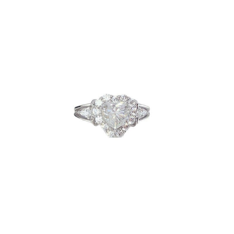 1 Carat Heart Cut Moissanite Halo Ring for Women – Geometric Engagement, Promise or Wedding Ring – view 5