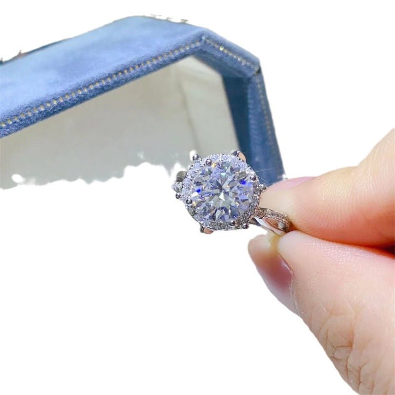 Floral Moissanite Halo Ring — view 5