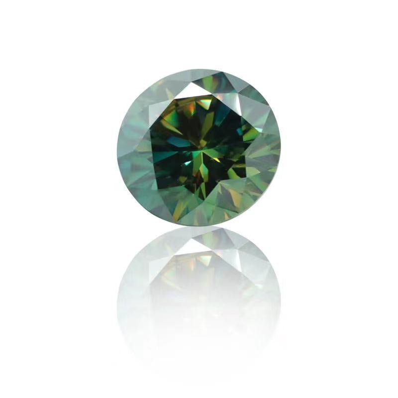 Moissanite Stud Earrings, 18K Gold Four-Prong Round Studs – view 5