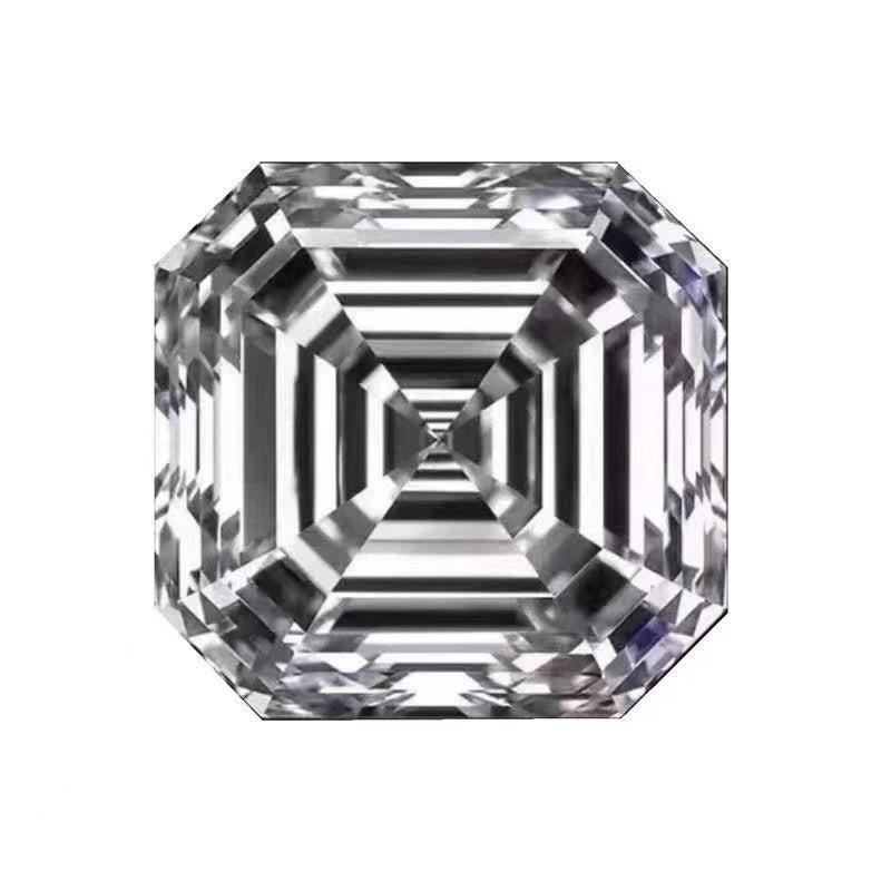 Asscher-Cut Moissanite Halo Ring, Rose Tone Square Stone Ring, Sizes 8-19 – view 5